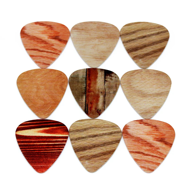 10pcs Wood Grain Guitar Picks