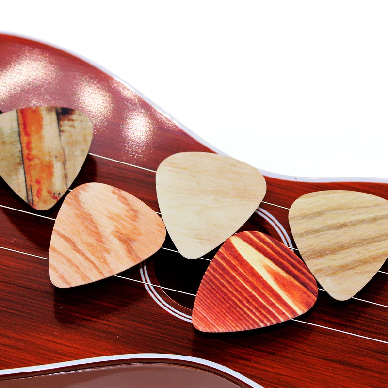 10pcs Wood Grain Guitar Picks