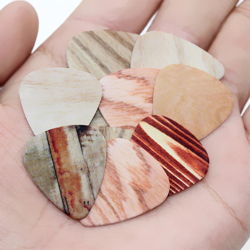 10pcs Wood Grain Guitar Picks