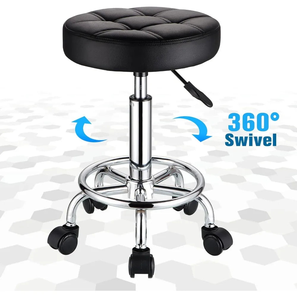 Leather Swivel Playing Stool