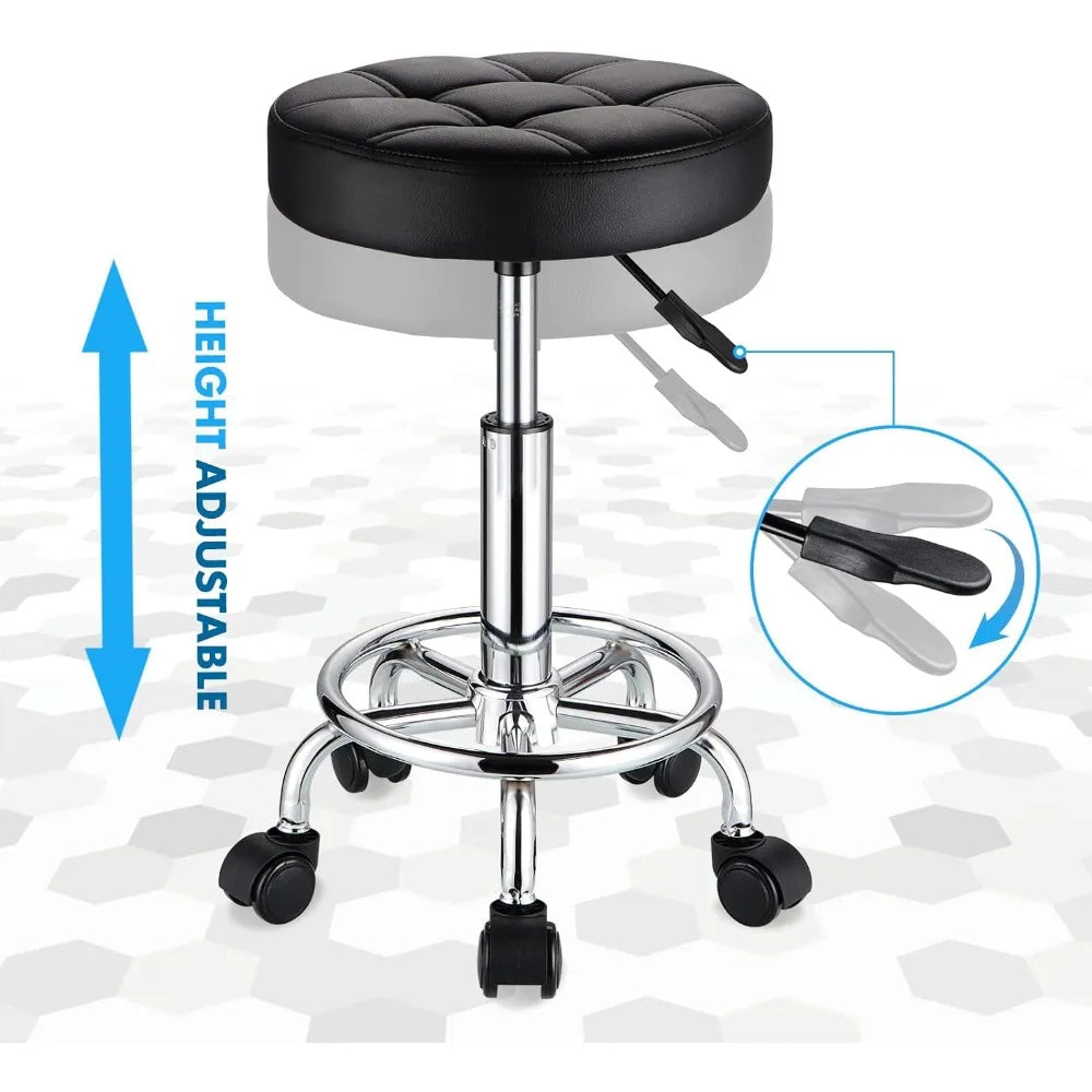 Leather Swivel Playing Stool