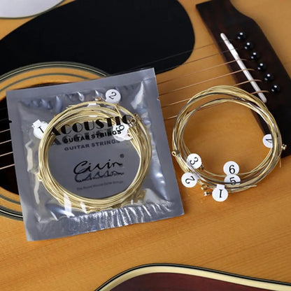 6pcs Brass Acoustic Guitar Strings