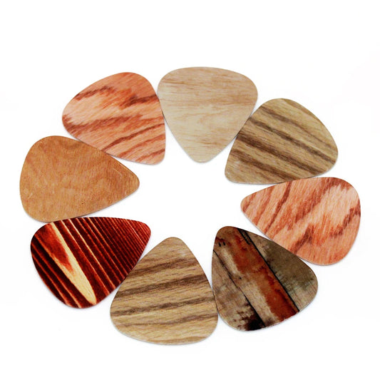 10pcs Wood Grain Guitar Picks